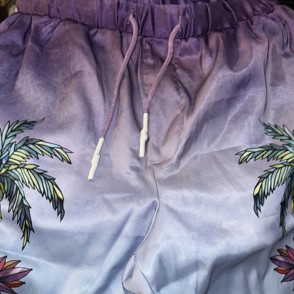 New boohoo MAN SHORT SLEEVE SATIN OMBRE PALM SHIRT & SHORT - Picture 6 of 6